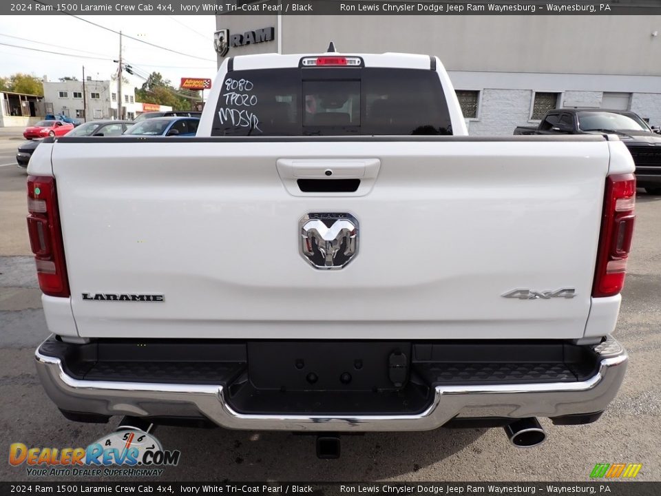 2024 Ram 1500 Laramie Crew Cab 4x4 Ivory White Tri-Coat Pearl / Black Photo #4