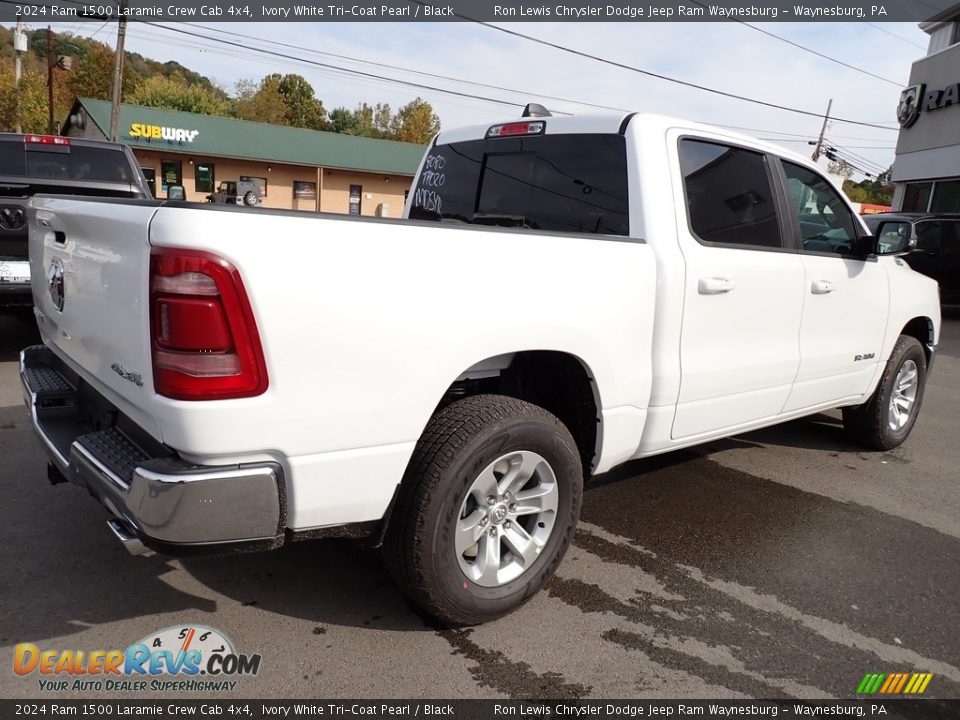 2024 Ram 1500 Laramie Crew Cab 4x4 Ivory White Tri-Coat Pearl / Black Photo #6