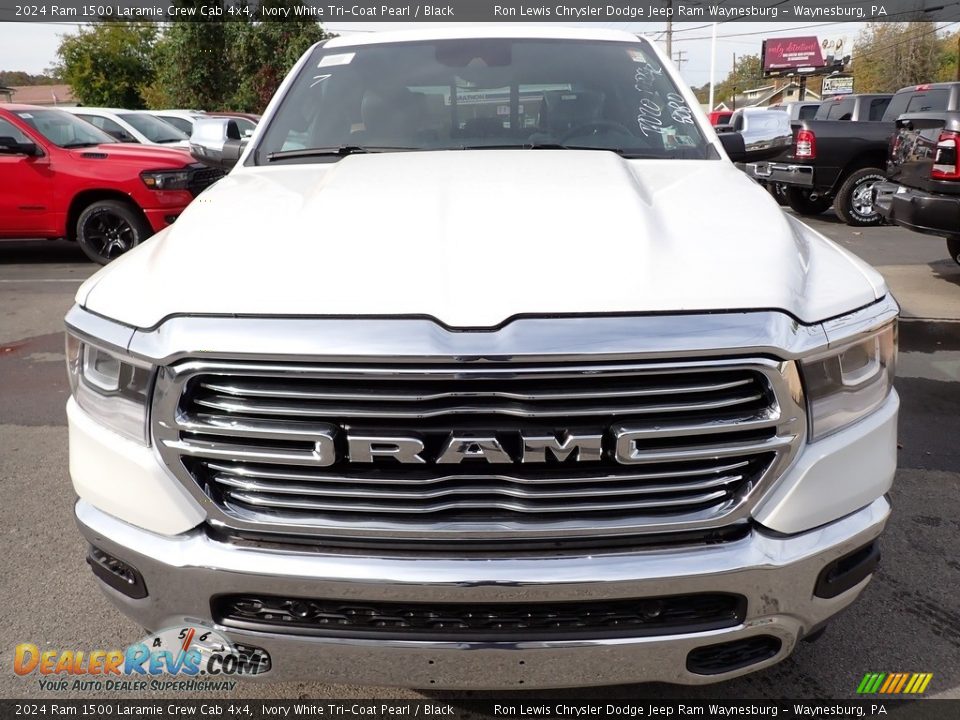 2024 Ram 1500 Laramie Crew Cab 4x4 Ivory White Tri-Coat Pearl / Black Photo #9