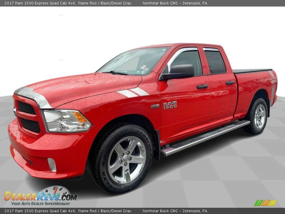 2017 Ram 1500 Express Quad Cab 4x4 Flame Red / Black/Diesel Gray Photo #1