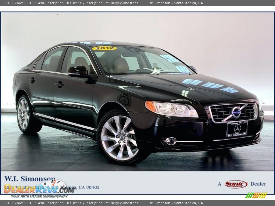 2012 Volvo S80 T6 AWD Inscription Ice White / Inscription Soft Beige/Sandstone Photo #2