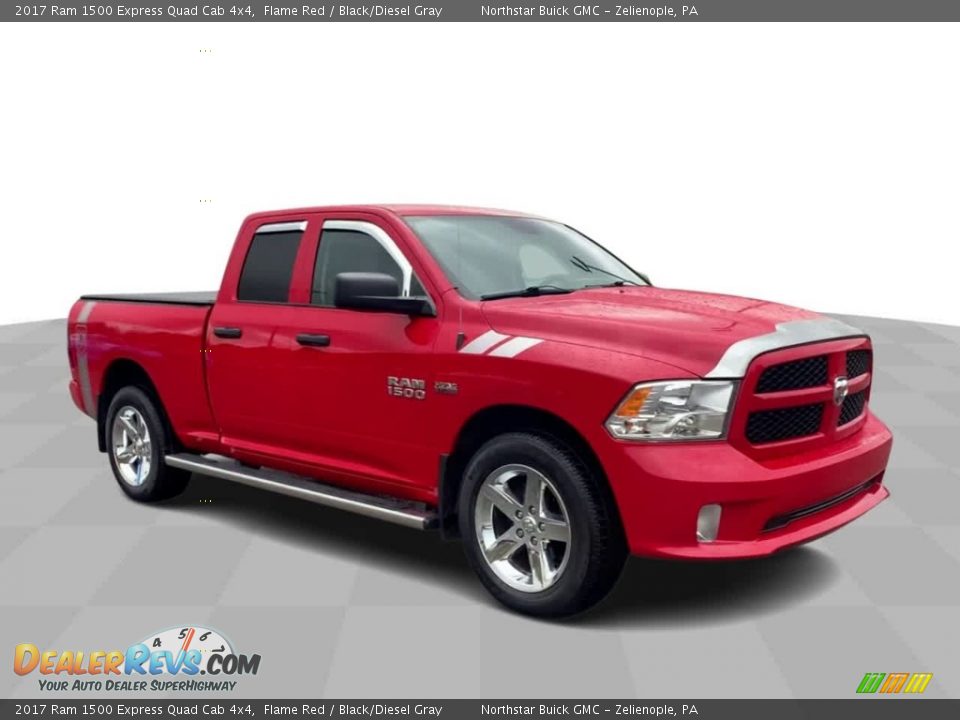 2017 Ram 1500 Express Quad Cab 4x4 Flame Red / Black/Diesel Gray Photo #2