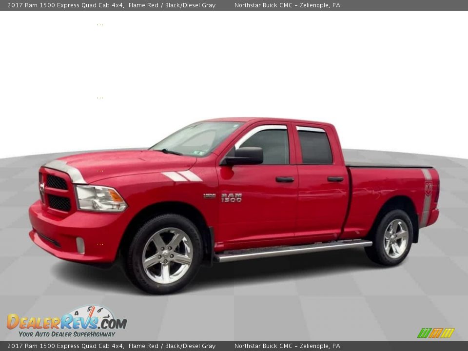 2017 Ram 1500 Express Quad Cab 4x4 Flame Red / Black/Diesel Gray Photo #4