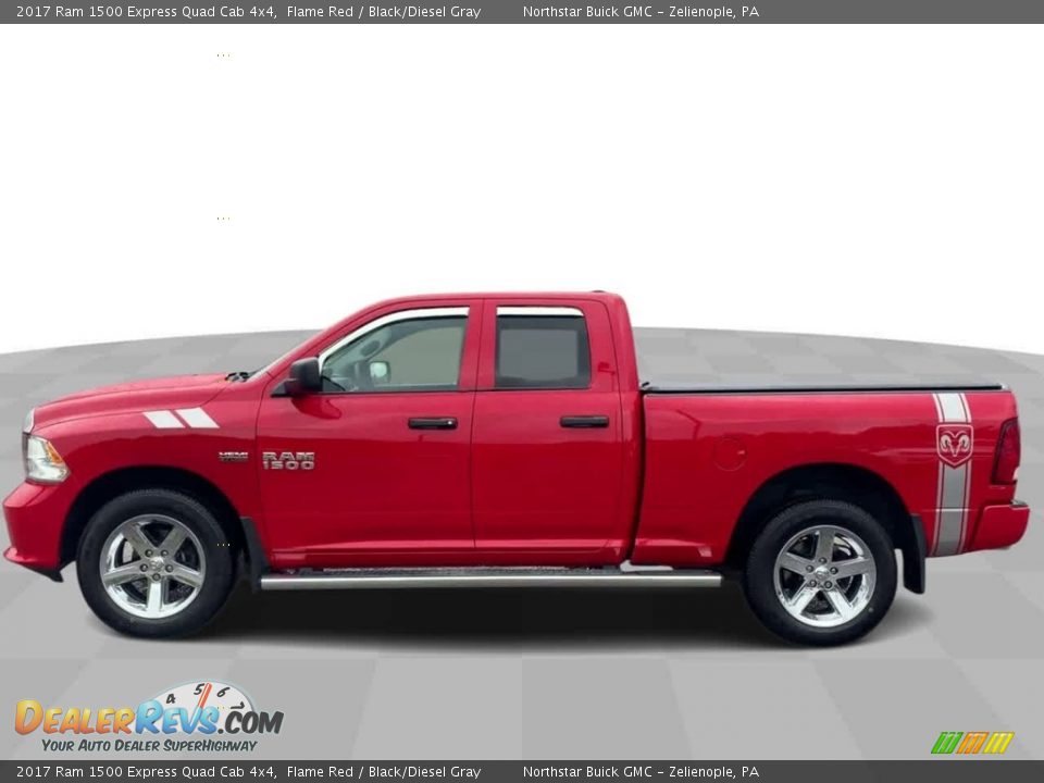 2017 Ram 1500 Express Quad Cab 4x4 Flame Red / Black/Diesel Gray Photo #5