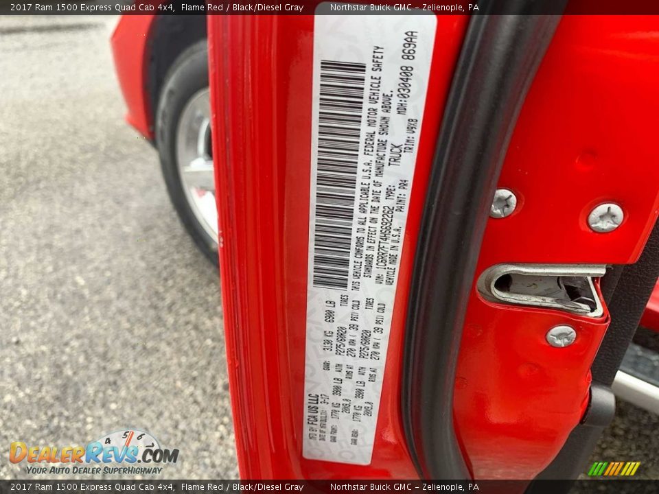 2017 Ram 1500 Express Quad Cab 4x4 Flame Red / Black/Diesel Gray Photo #30