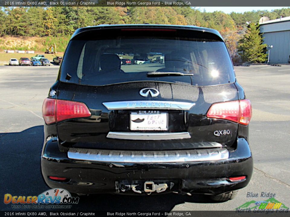 2016 Infiniti QX80 AWD Black Obsidian / Graphite Photo #4