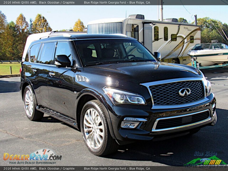 2016 Infiniti QX80 AWD Black Obsidian / Graphite Photo #7