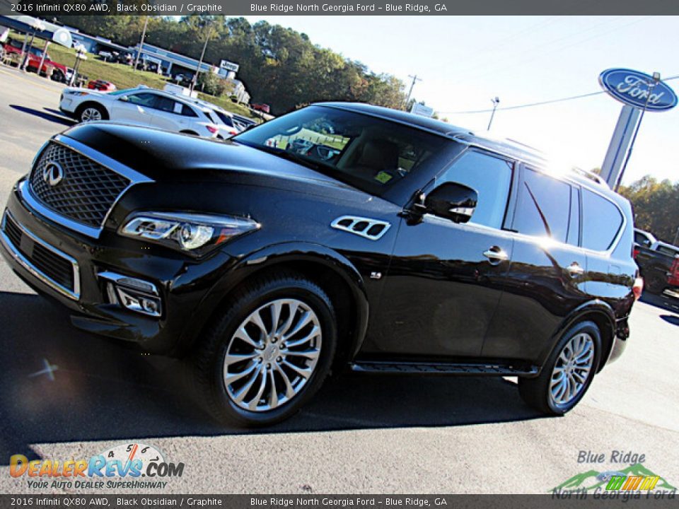 2016 Infiniti QX80 AWD Black Obsidian / Graphite Photo #27