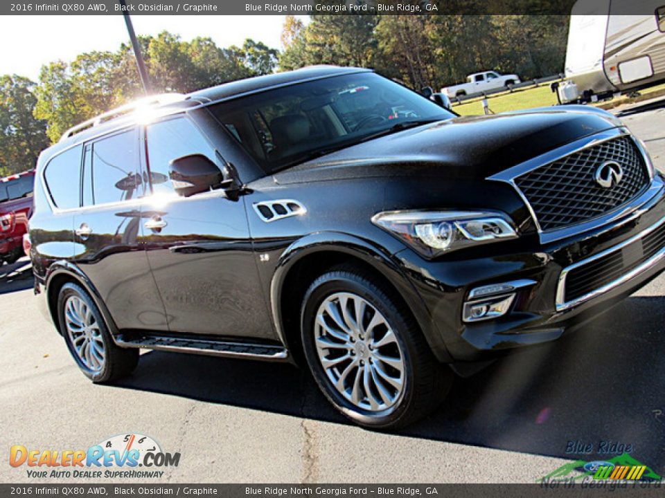 2016 Infiniti QX80 AWD Black Obsidian / Graphite Photo #28