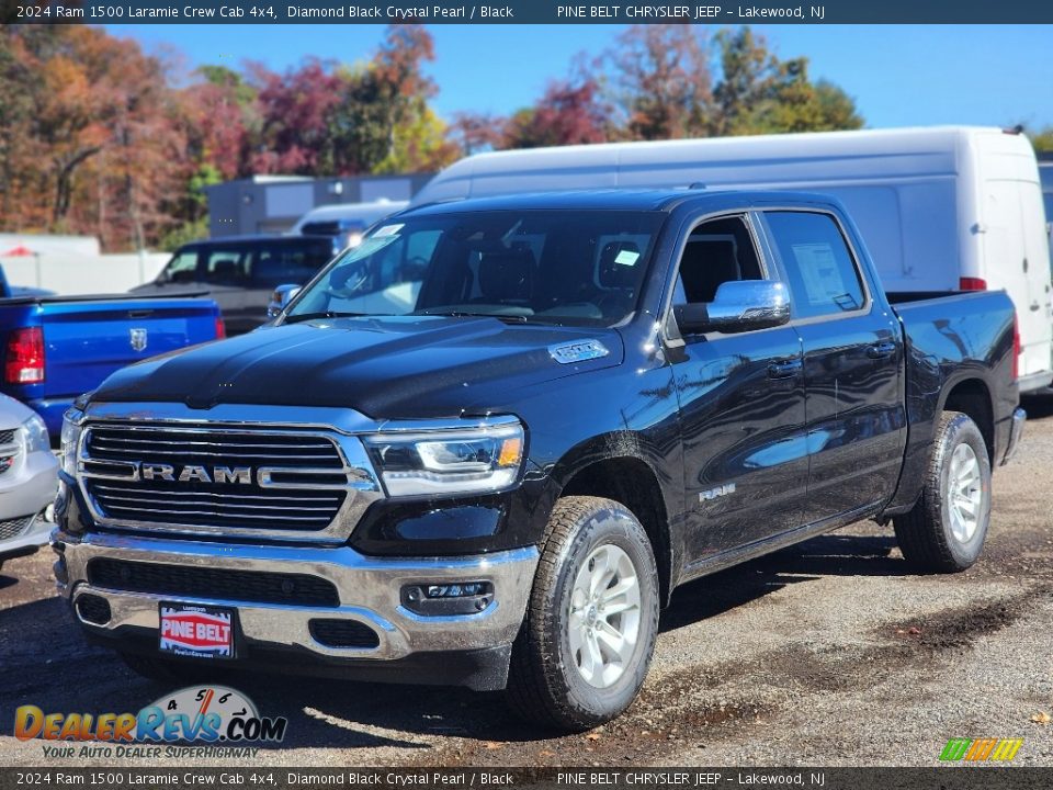 2024 Ram 1500 Laramie Crew Cab 4x4 Diamond Black Crystal Pearl / Black Photo #1