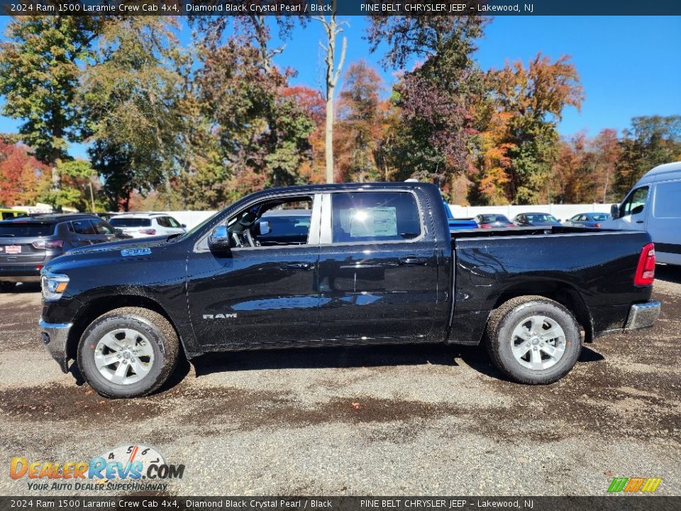 Diamond Black Crystal Pearl 2024 Ram 1500 Laramie Crew Cab 4x4 Photo #3