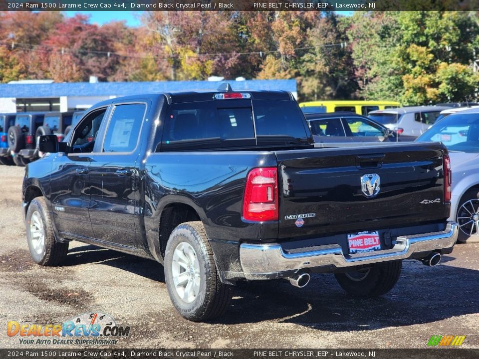 2024 Ram 1500 Laramie Crew Cab 4x4 Diamond Black Crystal Pearl / Black Photo #4