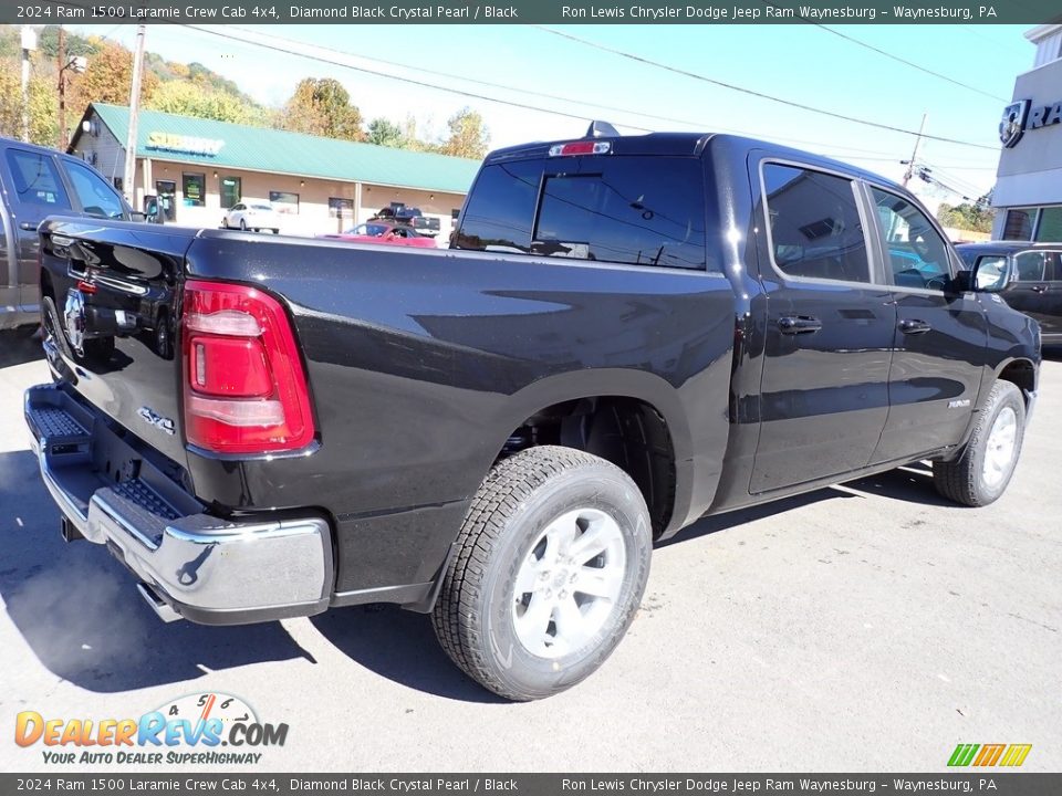 2024 Ram 1500 Laramie Crew Cab 4x4 Diamond Black Crystal Pearl / Black Photo #6