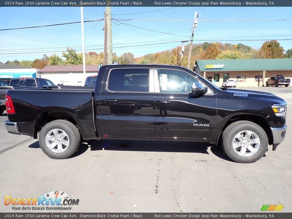 2024 Ram 1500 Laramie Crew Cab 4x4 Diamond Black Crystal Pearl / Black Photo #7