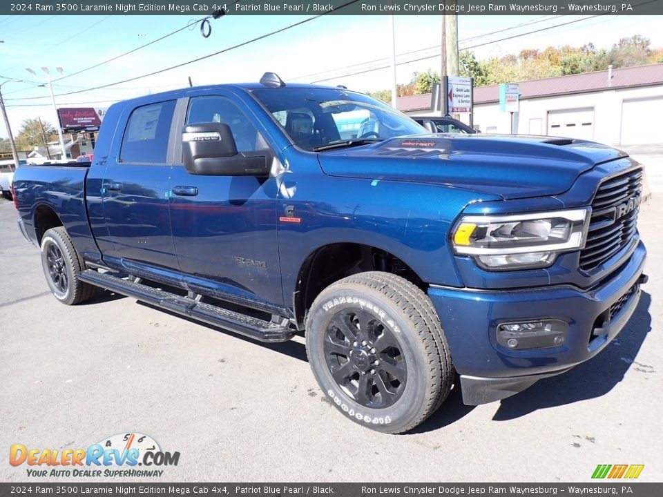 Front 3/4 View of 2024 Ram 3500 Laramie Night Edition Mega Cab 4x4 Photo #8