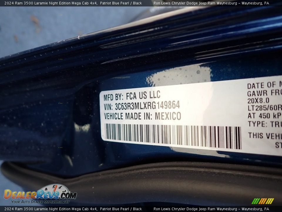 2024 Ram 3500 Laramie Night Edition Mega Cab 4x4 Patriot Blue Pearl / Black Photo #15