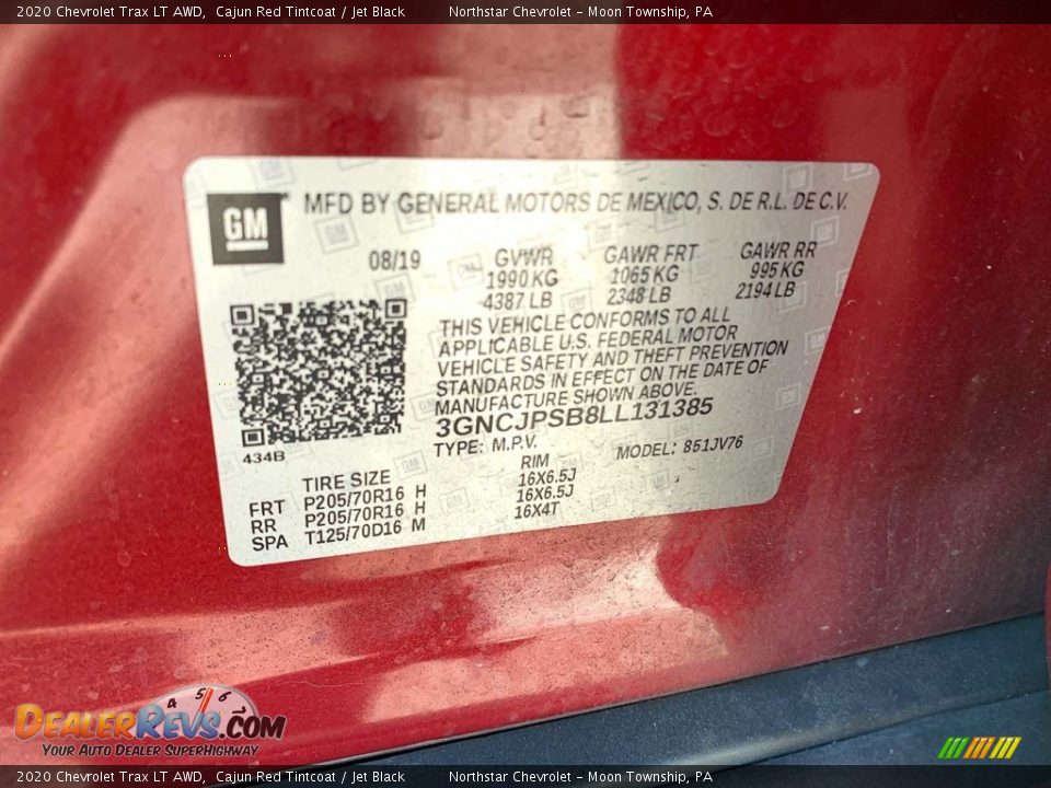 2020 Chevrolet Trax LT AWD Cajun Red Tintcoat / Jet Black Photo #31