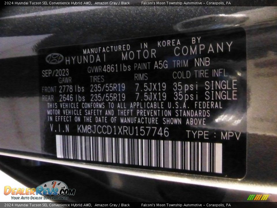 2024 Hyundai Tucson SEL Convenience Hybrid AWD Amazon Gray / Black Photo #18