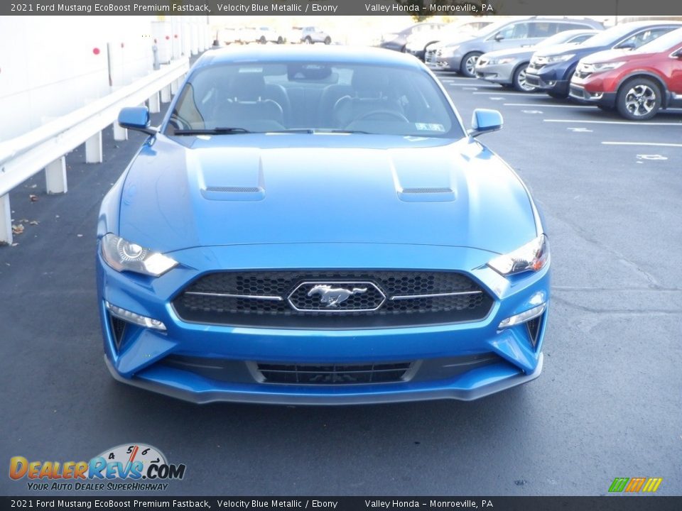 Velocity Blue Metallic 2021 Ford Mustang EcoBoost Premium Fastback Photo #3