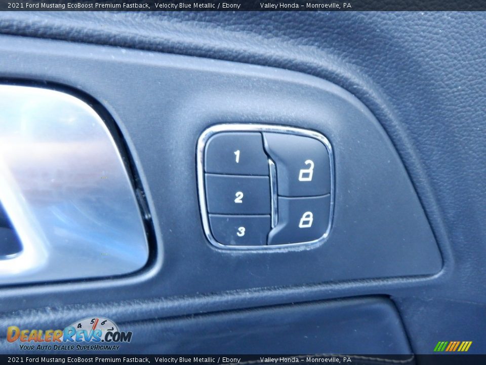 2021 Ford Mustang EcoBoost Premium Fastback Velocity Blue Metallic / Ebony Photo #11