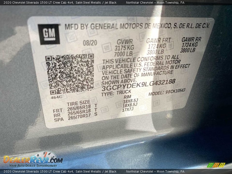 2020 Chevrolet Silverado 1500 LT Crew Cab 4x4 Satin Steel Metallic / Jet Black Photo #31