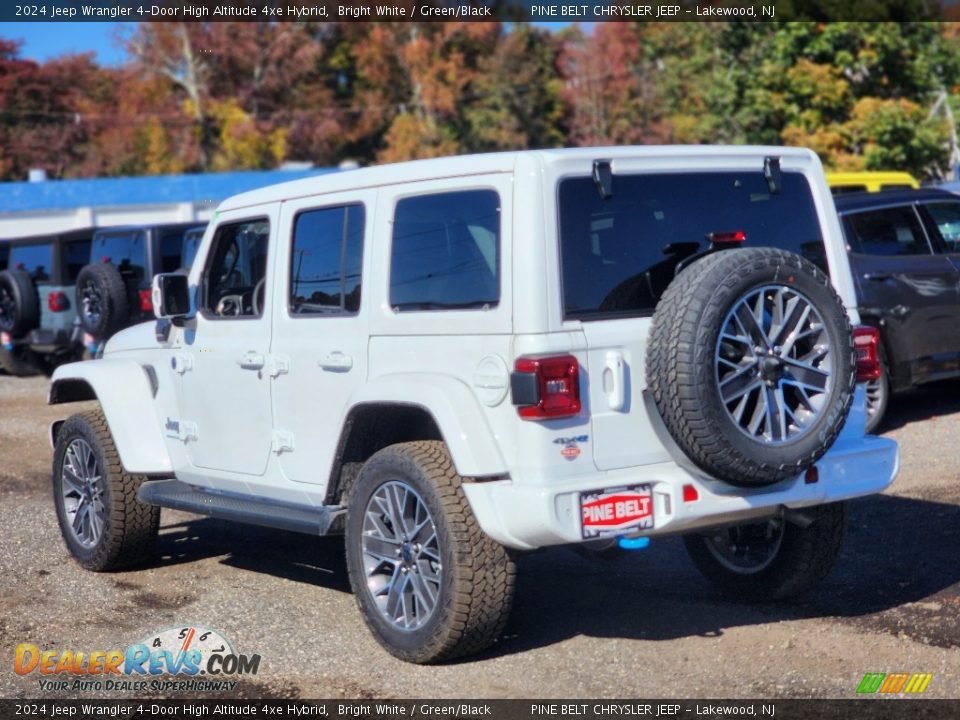 2024 Jeep Wrangler 4-Door High Altitude 4xe Hybrid Bright White / Green/Black Photo #4