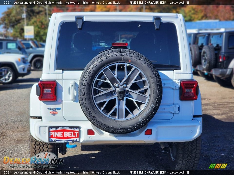 2024 Jeep Wrangler 4-Door High Altitude 4xe Hybrid Bright White / Green/Black Photo #6