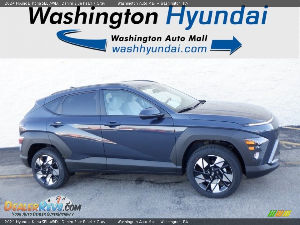 2024 Hyundai Kona SEL AWD Denim Blue Pearl / Gray Photo #2