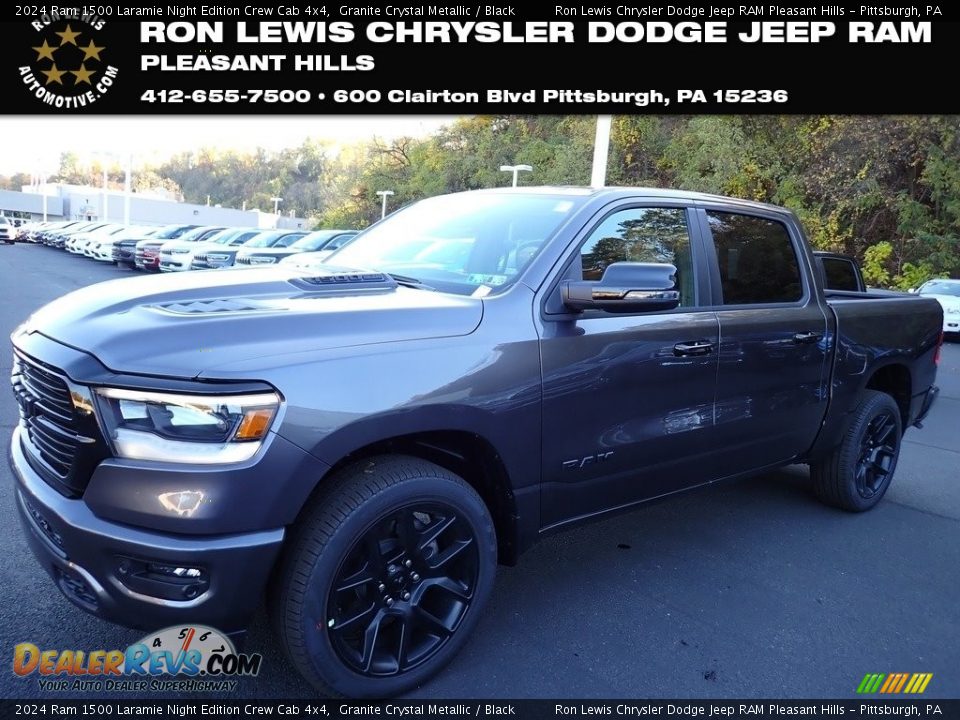 2024 Ram 1500 Laramie Night Edition Crew Cab 4x4 Granite Crystal Metallic / Black Photo #1