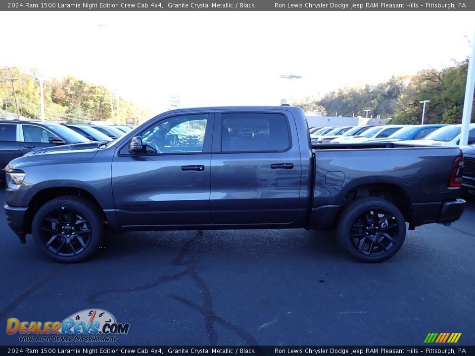 2024 Ram 1500 Laramie Night Edition Crew Cab 4x4 Granite Crystal Metallic / Black Photo #2