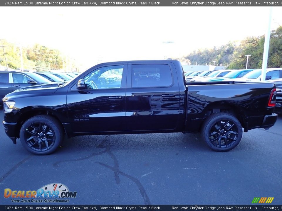 Diamond Black Crystal Pearl 2024 Ram 1500 Laramie Night Edition Crew Cab 4x4 Photo #2