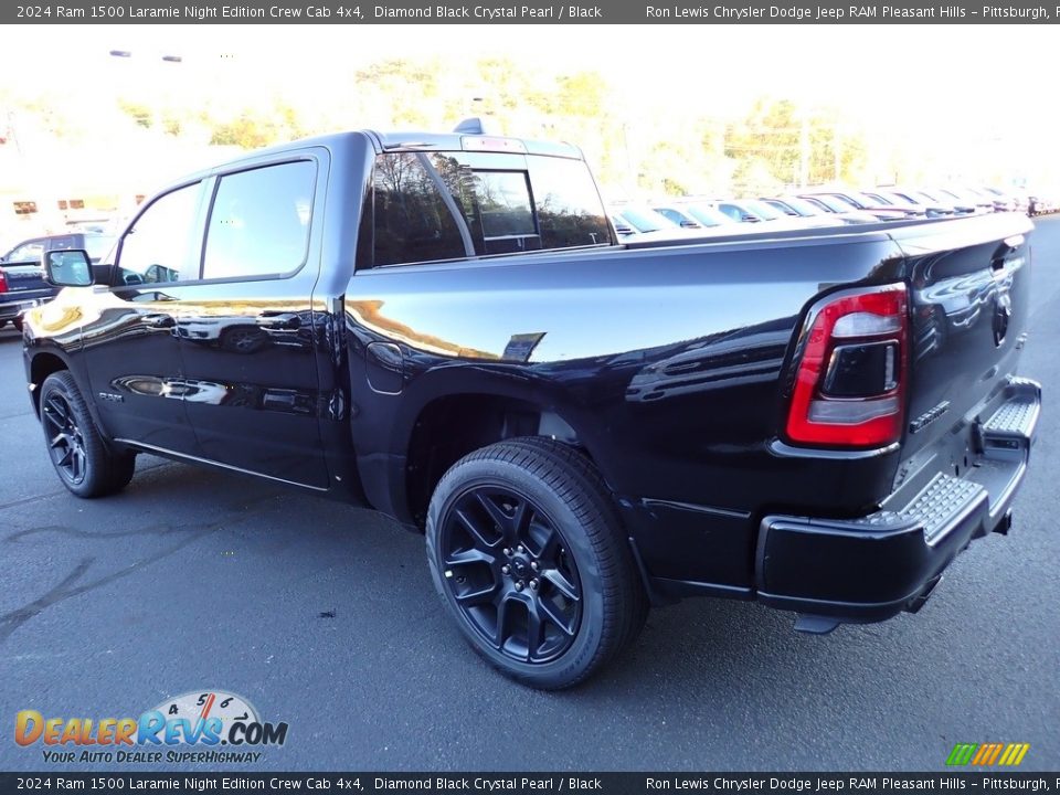 Diamond Black Crystal Pearl 2024 Ram 1500 Laramie Night Edition Crew Cab 4x4 Photo #3