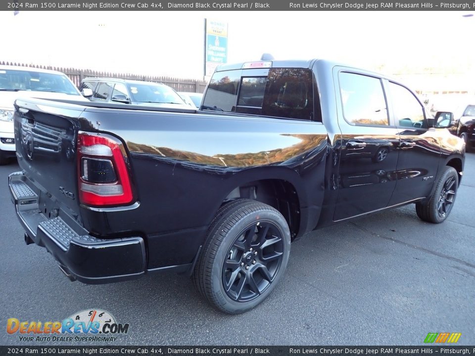 2024 Ram 1500 Laramie Night Edition Crew Cab 4x4 Diamond Black Crystal Pearl / Black Photo #6