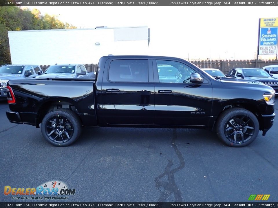 2024 Ram 1500 Laramie Night Edition Crew Cab 4x4 Diamond Black Crystal Pearl / Black Photo #7