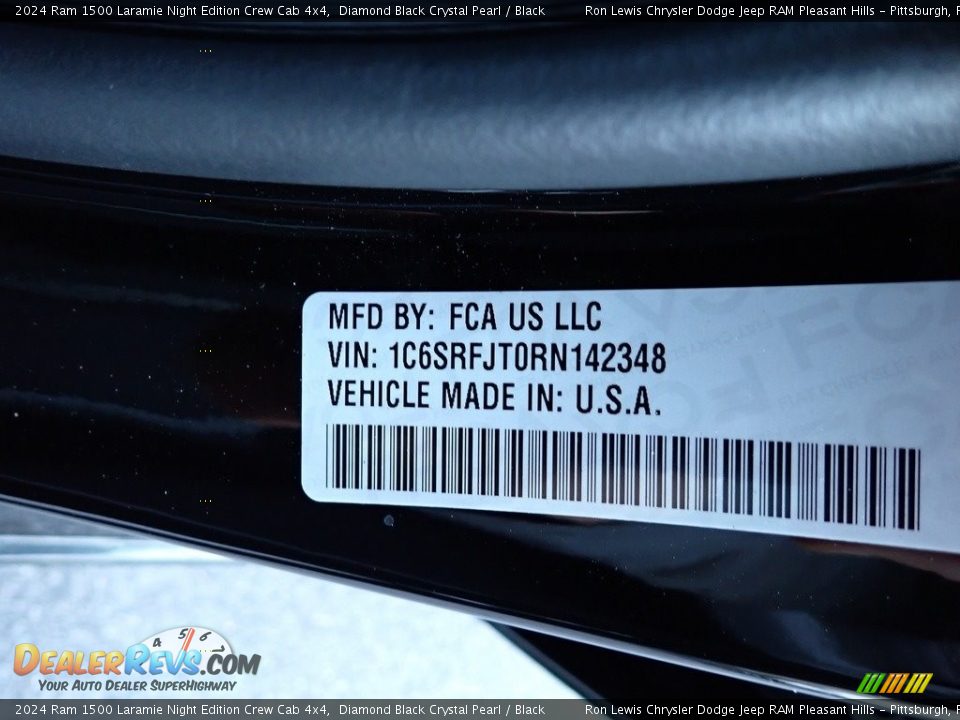 2024 Ram 1500 Laramie Night Edition Crew Cab 4x4 Diamond Black Crystal Pearl / Black Photo #15