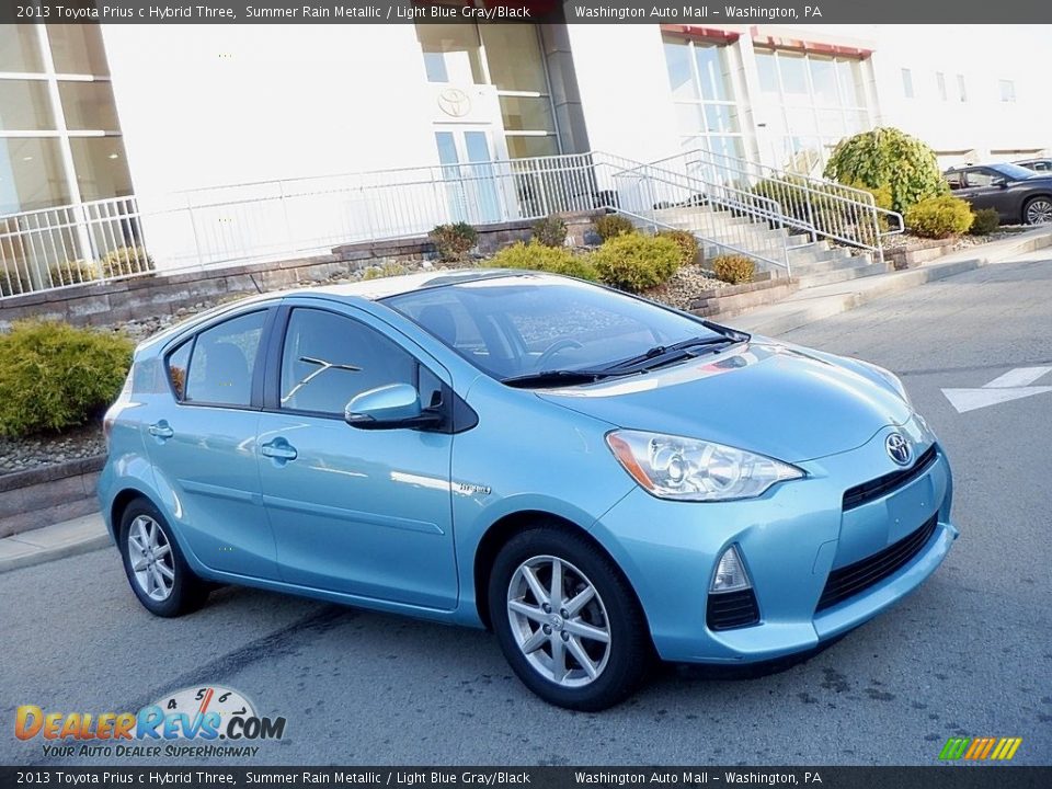 2013 Toyota Prius c Hybrid Three Summer Rain Metallic / Light Blue Gray/Black Photo #1