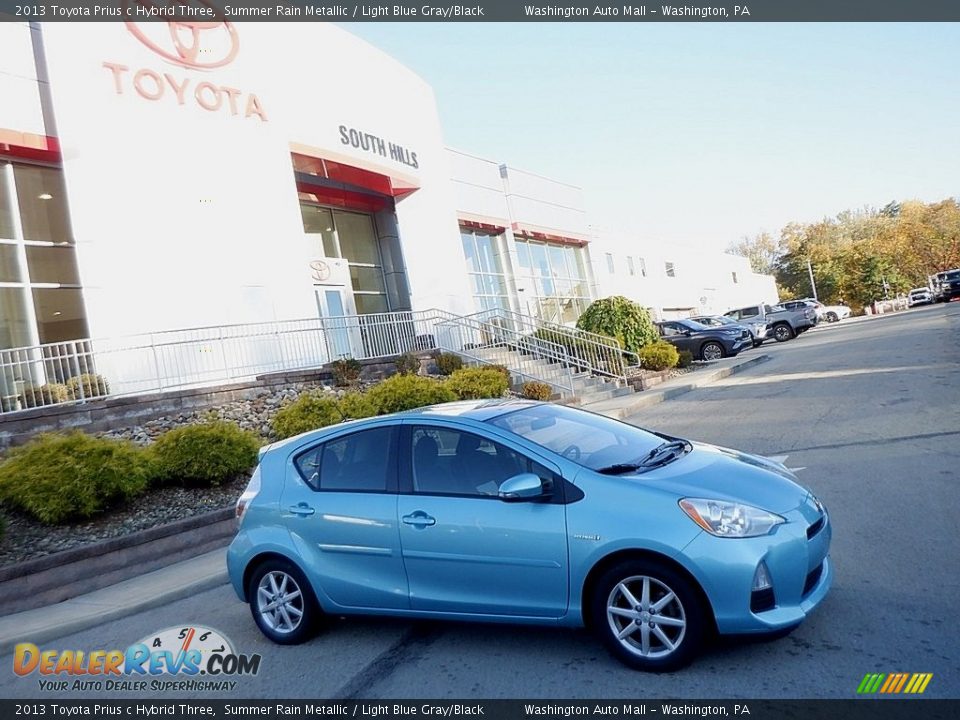 2013 Toyota Prius c Hybrid Three Summer Rain Metallic / Light Blue Gray/Black Photo #2