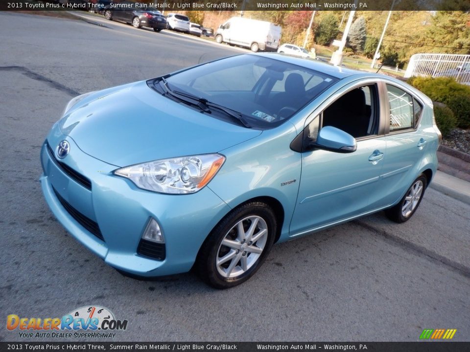 2013 Toyota Prius c Hybrid Three Summer Rain Metallic / Light Blue Gray/Black Photo #5