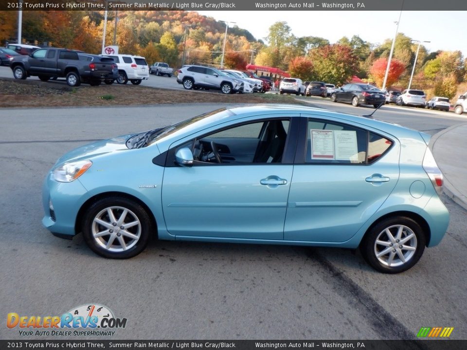 2013 Toyota Prius c Hybrid Three Summer Rain Metallic / Light Blue Gray/Black Photo #6