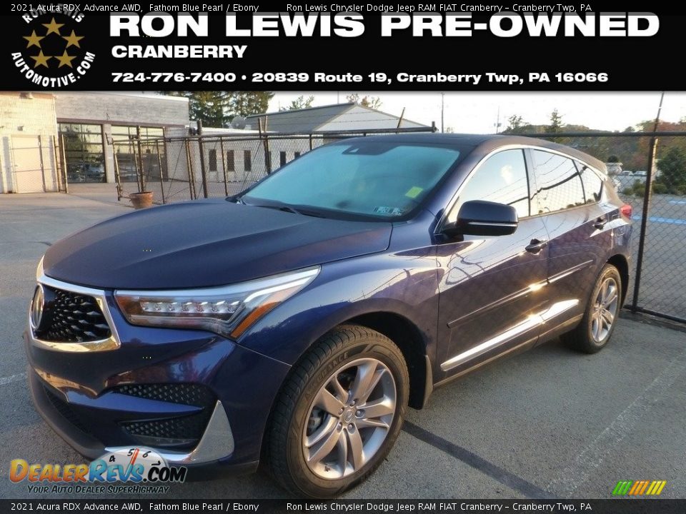 2021 Acura RDX Advance AWD Fathom Blue Pearl / Ebony Photo #1