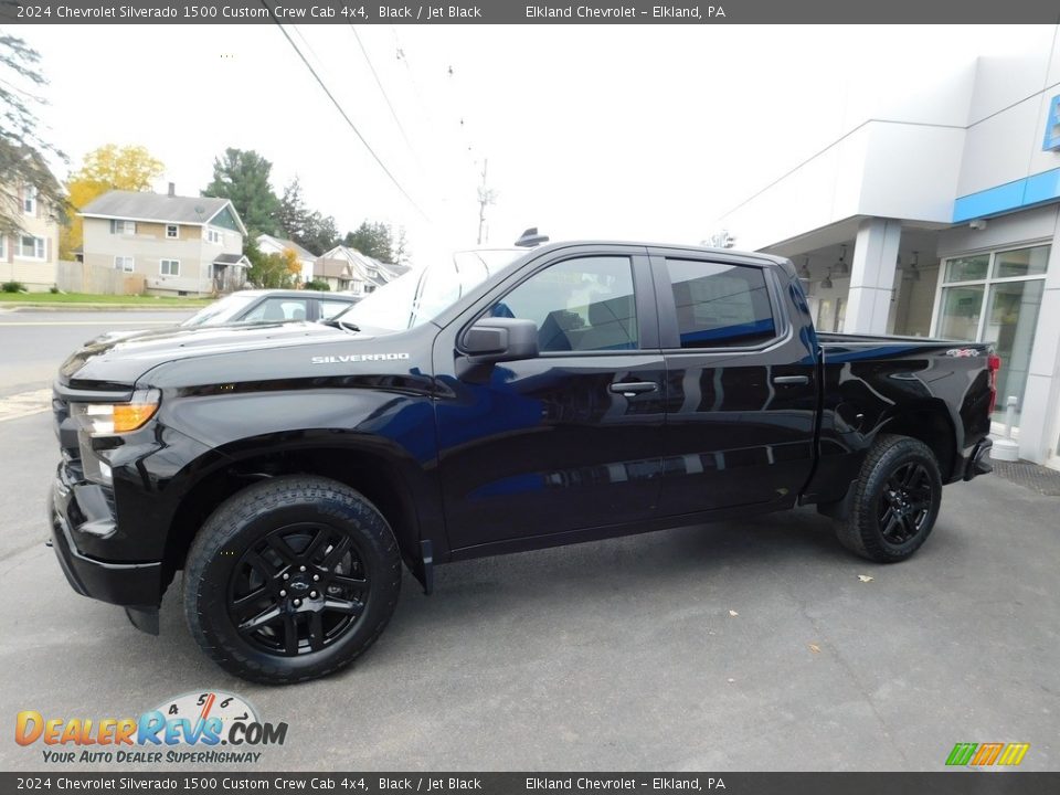 2024 Chevrolet Silverado 1500 Custom Crew Cab 4x4 Black / Jet Black Photo #1