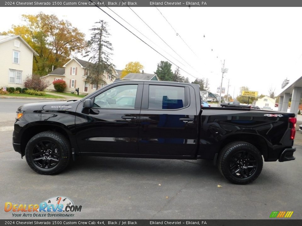 2024 Chevrolet Silverado 1500 Custom Crew Cab 4x4 Black / Jet Black Photo #12