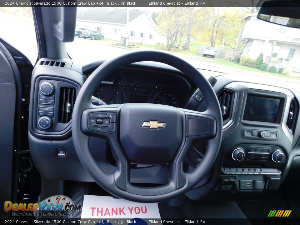 2024 Chevrolet Silverado 1500 Custom Crew Cab 4x4 Black / Jet Black Photo #21