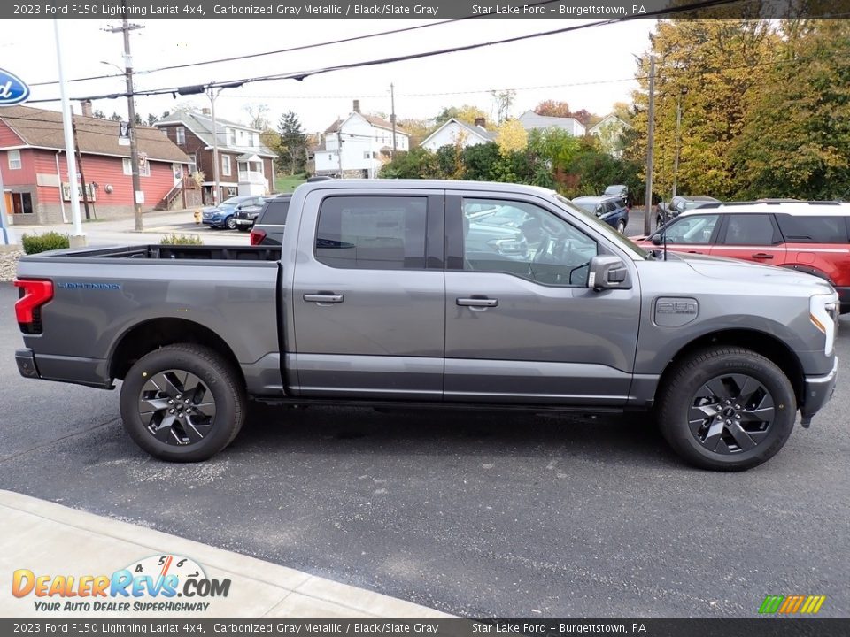 Carbonized Gray Metallic 2023 Ford F150 Lightning Lariat 4x4 Photo #7