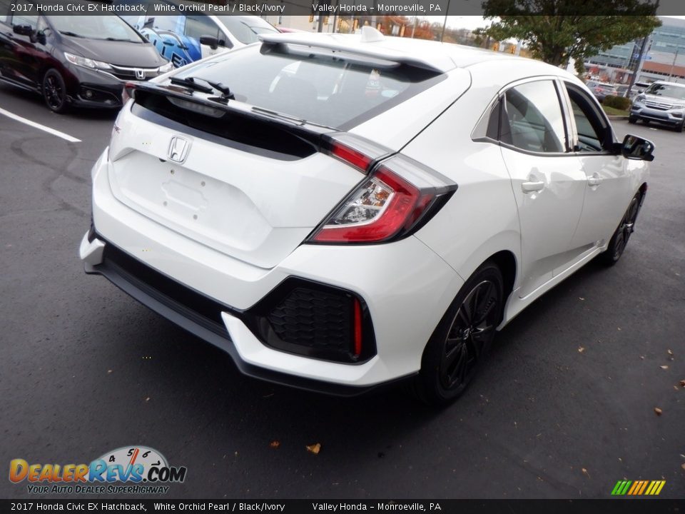 2017 Honda Civic EX Hatchback White Orchid Pearl / Black/Ivory Photo #7