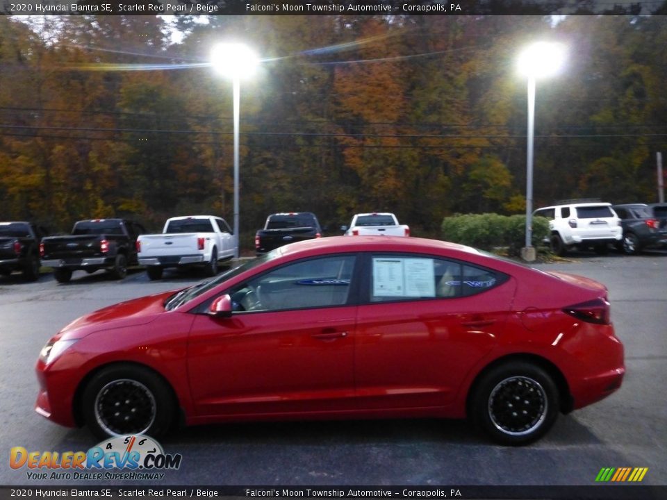 2020 Hyundai Elantra SE Scarlet Red Pearl / Beige Photo #4