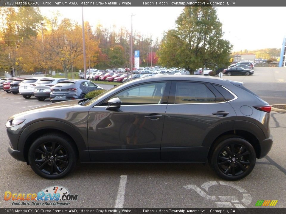 2023 Mazda CX-30 Turbo Premium AWD Machine Gray Metallic / White Photo #6