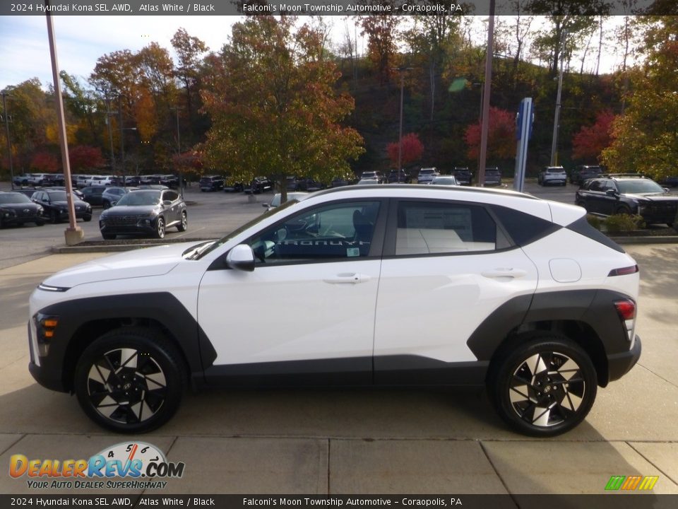 Atlas White 2024 Hyundai Kona SEL AWD Photo #6