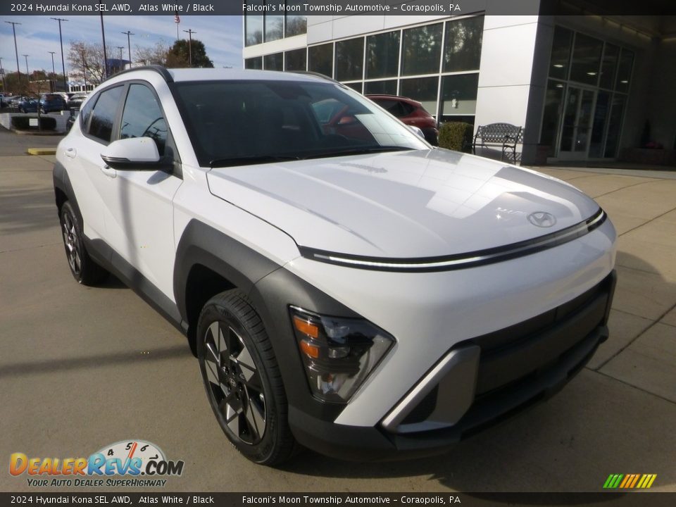 Atlas White 2024 Hyundai Kona SEL AWD Photo #9