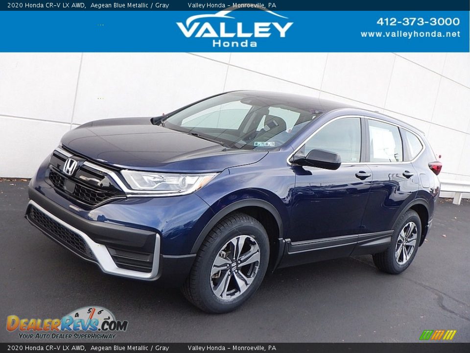 2020 Honda CR-V LX AWD Aegean Blue Metallic / Gray Photo #1